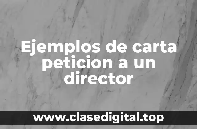 Ejemplos de carta peticion a un director