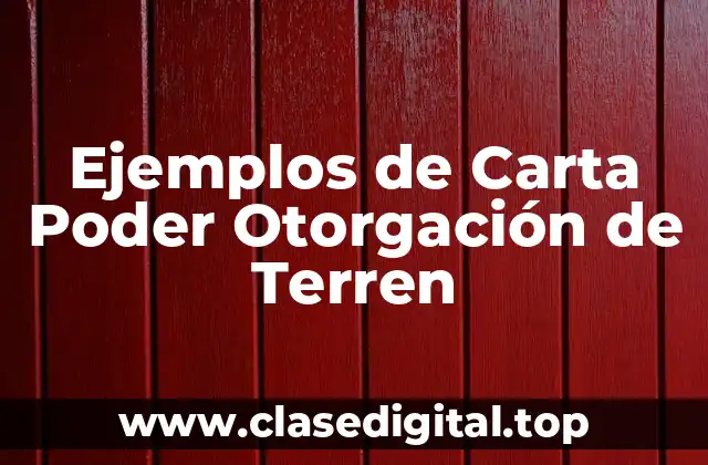 Ejemplos de Carta Poder Otorgación de Terren