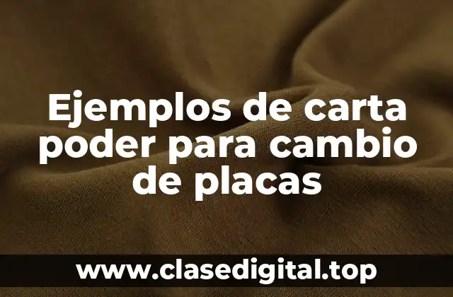 Ejemplos de carta poder para cambio de placas