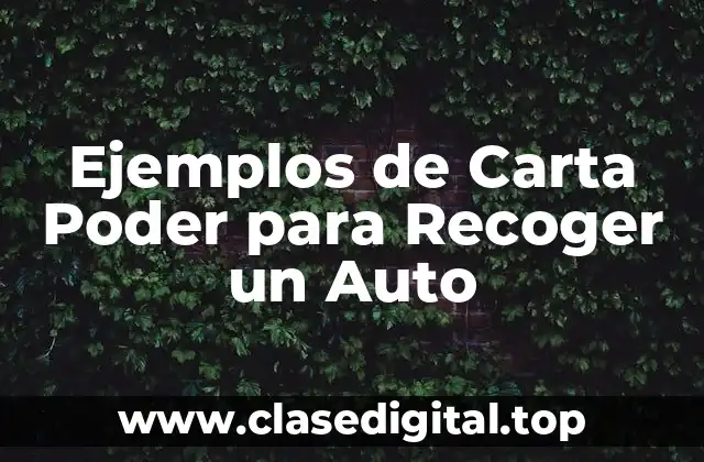 Ejemplos de Carta Poder para Recoger un Auto