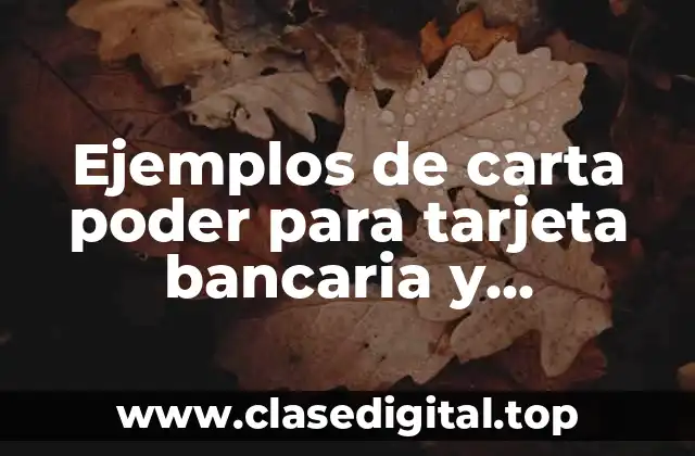 Ejemplos de carta poder para tarjeta bancaria y Significado