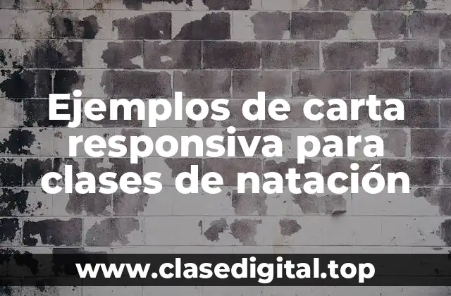 Ejemplos de carta responsiva para clases de natación