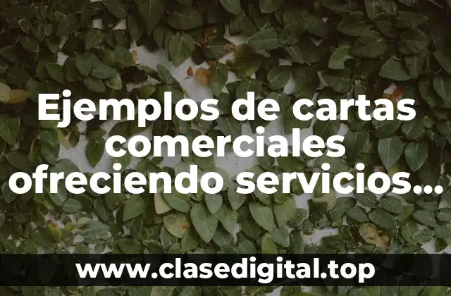 Ejemplos de cartas comerciales ofreciendo servicios y Significado