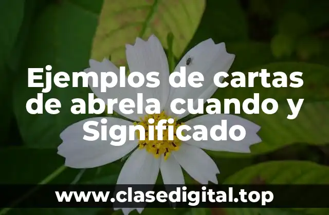 Ejemplos de cartas de abrela cuando y Significado