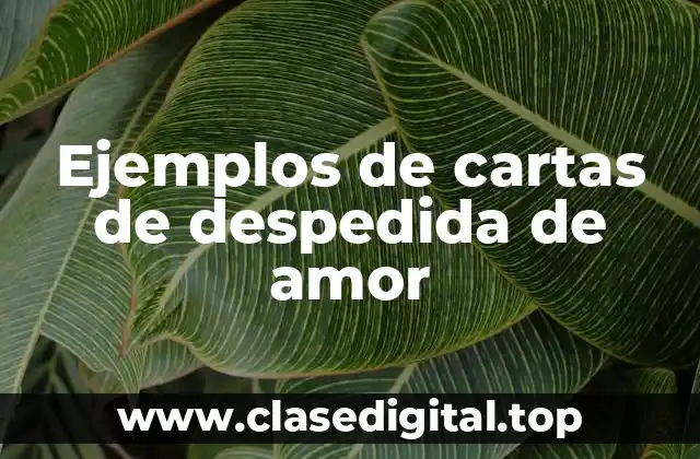 Ejemplos de cartas de despedida de amor