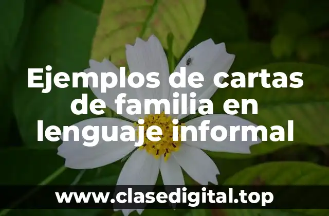 Ejemplos de cartas de familia en lenguaje informal