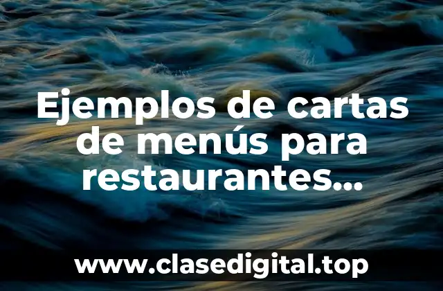 Ejemplos de cartas de menús para restaurantes caricaturas