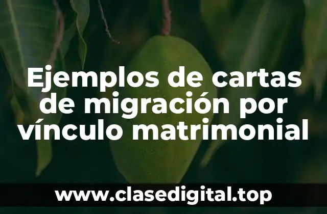 Ejemplos de cartas de migración por vínculo matrimonial