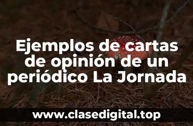 Ejemplos de cartas de opinión de un periódico La Jornada