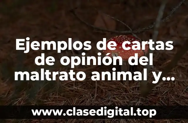 Ejemplos de cartas de opinión del maltrato animal y Significado