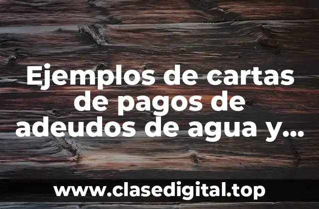 Ejemplos de cartas de pagos de adeudos de agua y Significado