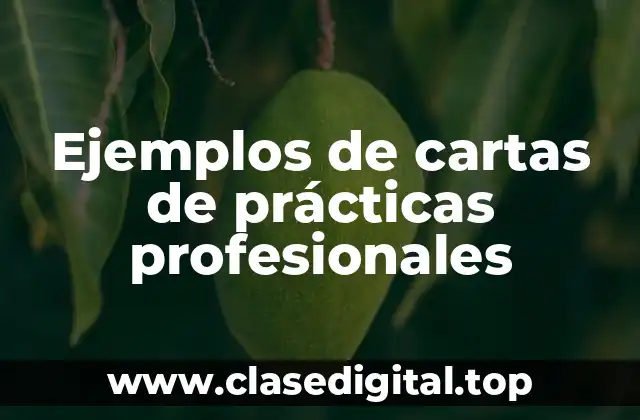 Ejemplos de cartas de prácticas profesionales