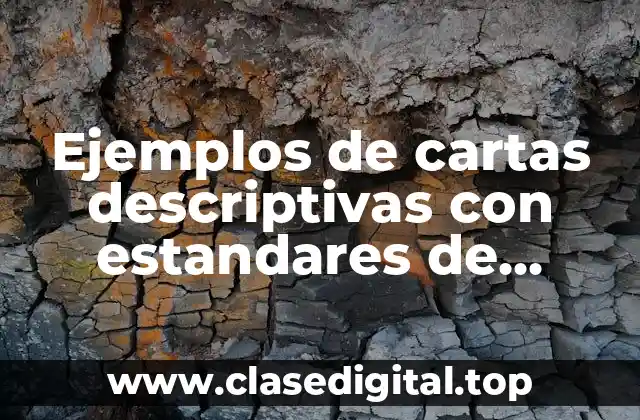 Ejemplos de cartas descriptivas con estandares de conocer