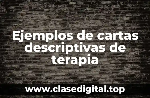 Ejemplos de cartas descriptivas de terapia