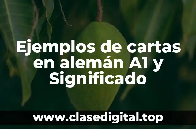 Ejemplos de cartas en alemán A1 y Significado