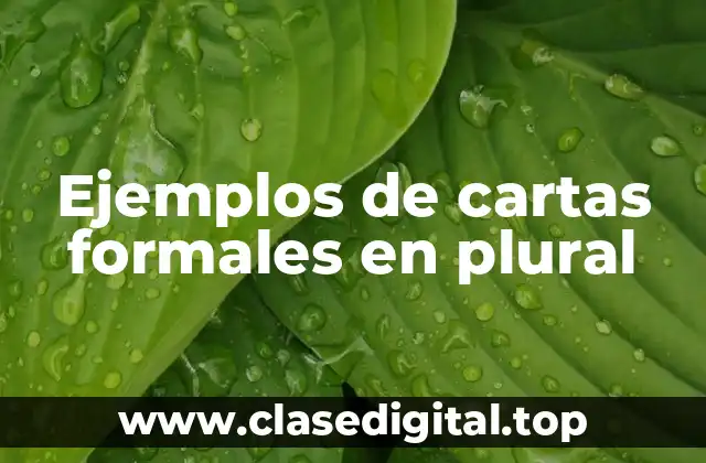 Ejemplos de cartas formales en plural