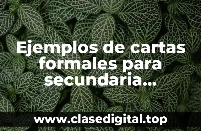 Ejemplos de cartas formales para secundaria estructura