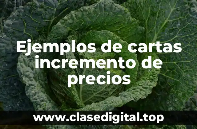 Ejemplos de cartas incremento de precios