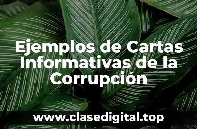 Ejemplos de Cartas Informativas de la Corrupción