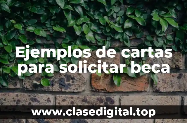 Ejemplos de cartas para solicitar beca
