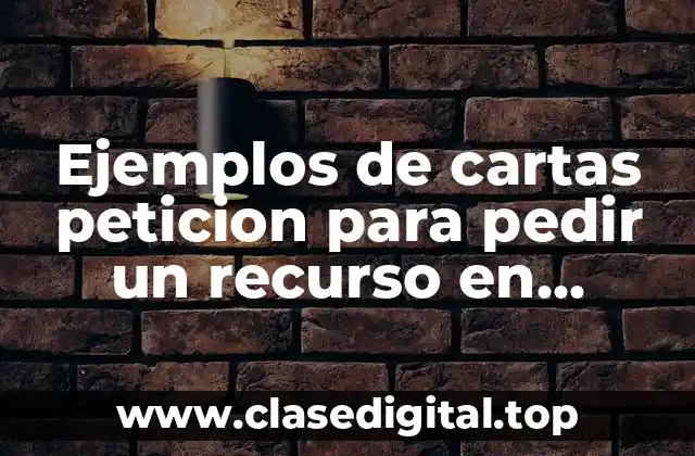 Ejemplos de cartas peticion para pedir un recurso en gobierno
