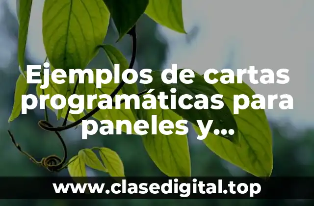 Ejemplos de cartas programáticas para paneles