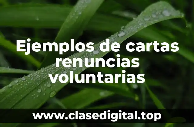 Ejemplos de cartas renuncias voluntarias