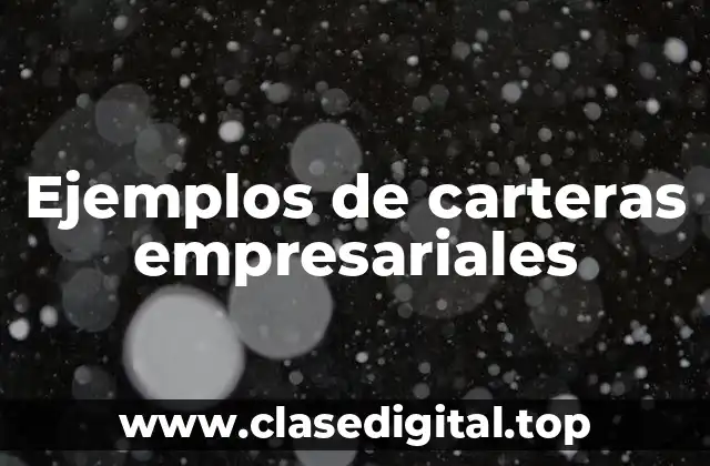 Ejemplos de carteras empresariales