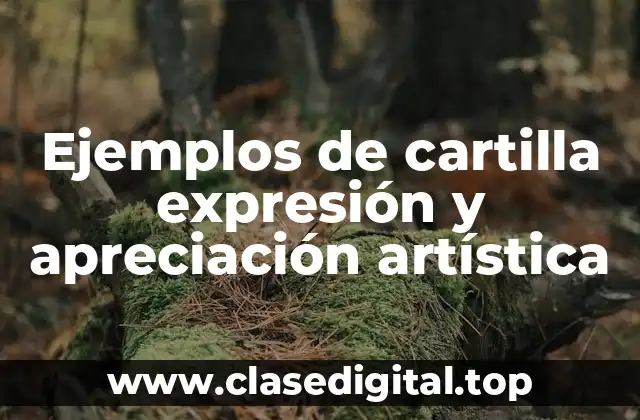 Ejemplos de cartilla expresión y apreciación artística