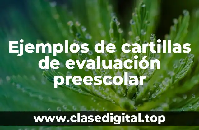 Ejemplos de cartillas de evaluación preescolar