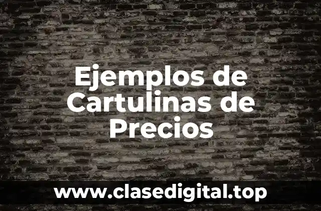 Ejemplos de Cartulinas de Precios