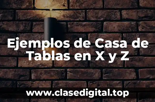 Ejemplos de Casa de Tablas en X y Z