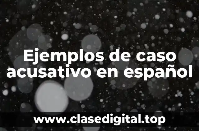 Ejemplos de caso acusativo en español