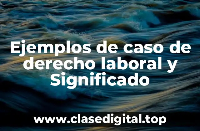 Ejemplos de caso de derecho laboral y Significado