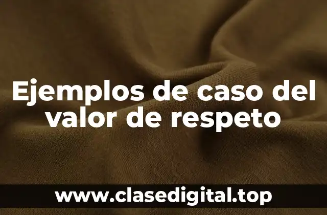 Ejemplos de caso del valor de respeto