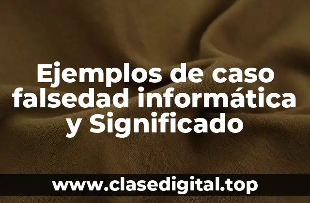 Ejemplos de caso falsedad informática y Significado