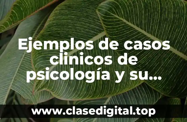 Ejemplos de casos clinicos de psicología