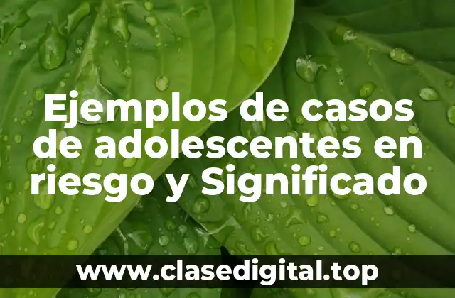 Ejemplos de casos de adolescentes en riesgo