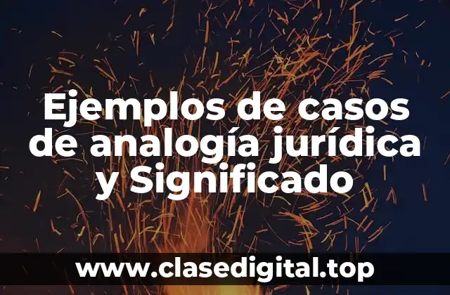 Ejemplos de casos de analogía jurídica y Significado