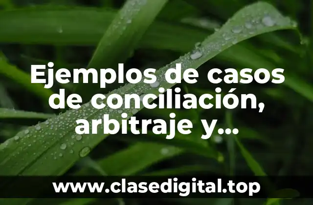Ejemplos de casos de conciliación, arbitraje y mediación