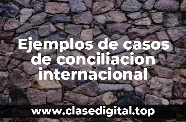 Ejemplos de casos de conciliacion internacional