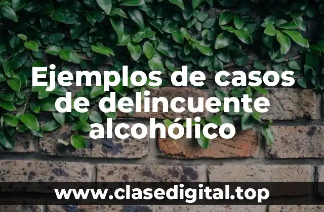 Ejemplos de casos de delincuente alcohólico