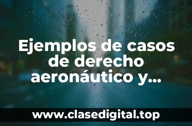 Ejemplos de casos de derecho aeronáutico y Significado