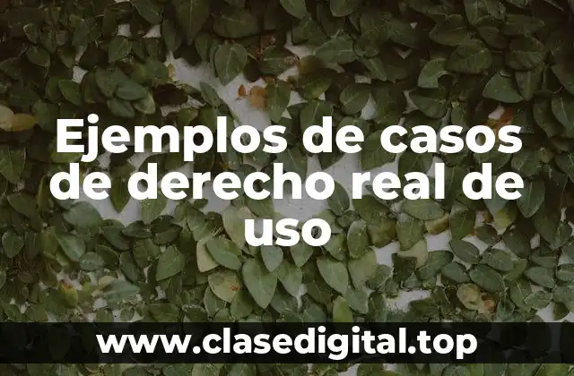 Ejemplos de casos de derecho real de uso