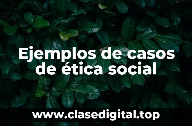 Ejemplos de casos de ética social