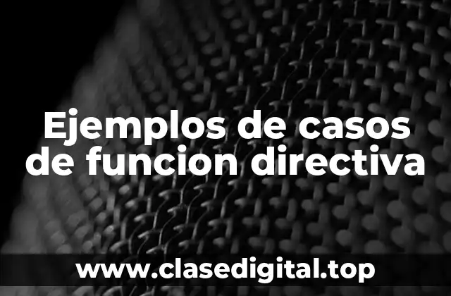Ejemplos de casos de funcion directiva
