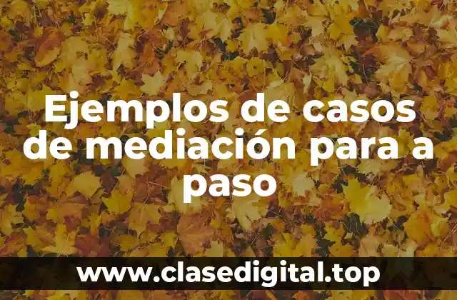 Ejemplos de casos de mediación para a paso