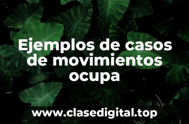 Ejemplos de casos de movimientos ocupa