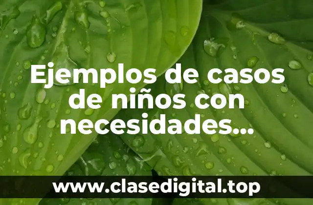 Ejemplos de casos de niños con necesidades educativas especiales