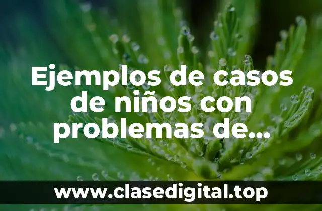 Ejemplos de casos de niños con problemas de conducta
